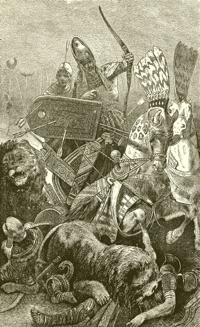 De Grote Sesostris (Ramses II) in de slag bij Kadesch door English School