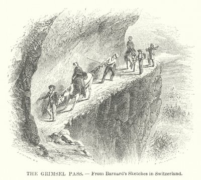 De Grimselpas (gravure) door English School