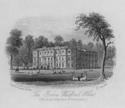 The Grove Watford, Hertfordshire, de zetel van de Graaf van Clarendon door English School