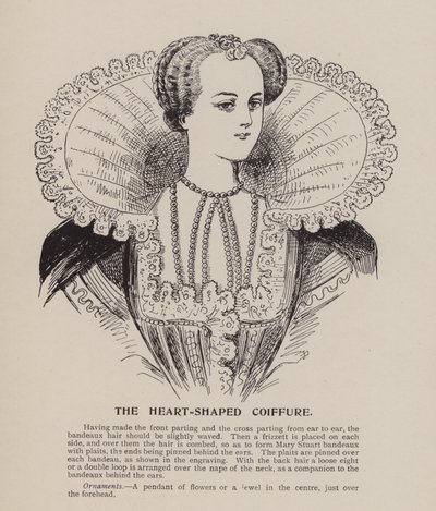 De hartvormige kapsel (gravure) door English School