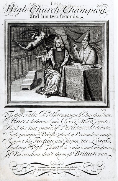 De Hoge Kerk Kampioen en zijn twee seconden, 1709 door English School