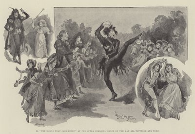"Het huis dat Jack bouwde," in de Opera Comique, dans van de man helemaal gehavend en gescheurd door English School