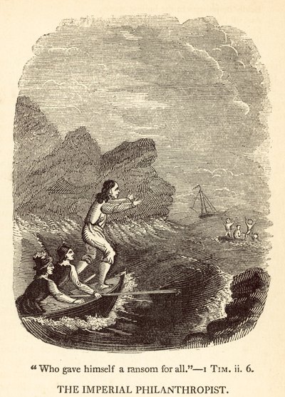 De keizerlijke filantroop (gravure) door English School
