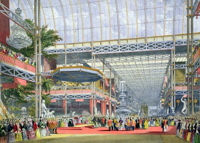 De inauguratie, uit Dickinsons Comprehensive Pictures of the Great Exhibition of 1851, gepubliceerd 1854 door English School