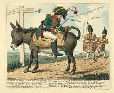 De reis van een moderne held naar het eiland Elba, gepubliceerd in Londen, 1814 door English School