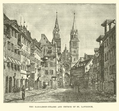 De Karolinen-Strasse en de Sint-Laurenskerk door English School