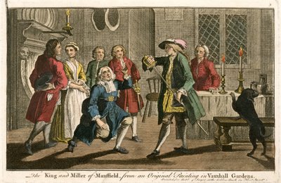 De Koning en de Molenaar van Mansfield, naar een origineel schilderij in Vauxhall Gardens door English School
