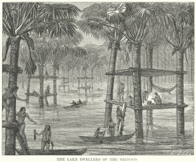De meerbewoners van de Orinoco (gravure) door English School