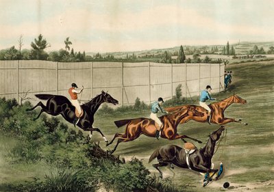 De Laatste Hek, de laatste Steeplechase op de Hippodrome Race Course, Kensington, Londen door English School