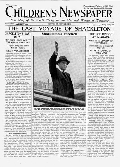 De laatste reis van Shackleton, voorpagina van 