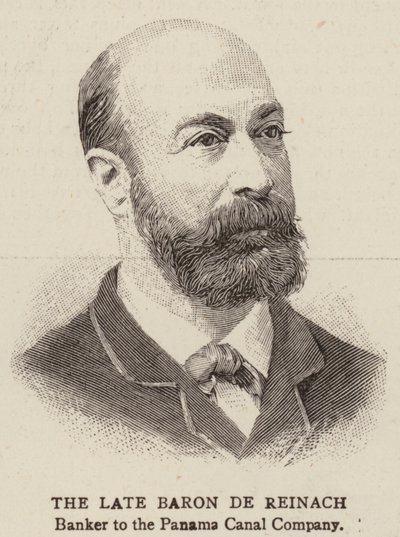 De overleden Baron de Reinach (gravure) door English School