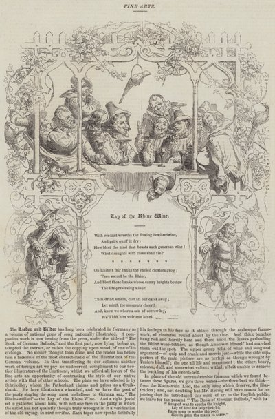 Het Lied van de Rijnwijn (gravure) door English School