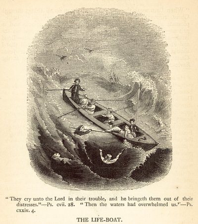 De reddingsboot (gravure) door English School