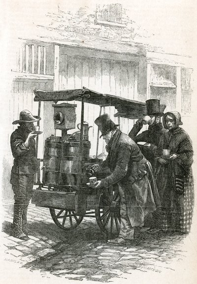 De Londense koffie-stalletje door English School