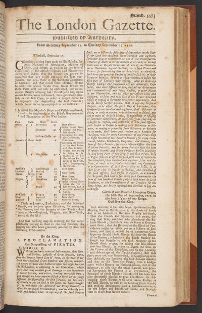 The London Gazette, uitgave 5573, pagina 1 door English School