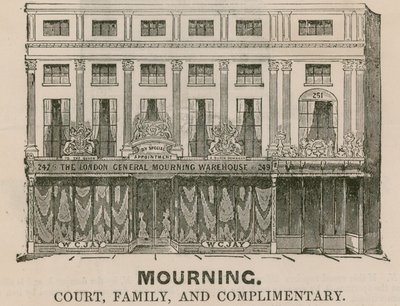Het London General Mourning Warehouse, Regent Street, Londen door English School