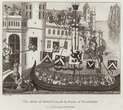 De Mensen van Gent vallen de Graaf van Vlaanderen aan in Dendermonde door English School