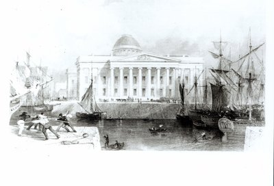 Het nieuwe douanehuis, Liverpool, c.1830 door English School