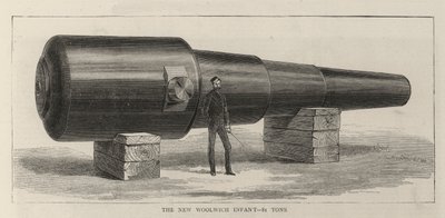 De nieuwe Woolwich Infant, 81 ton (gravure) door English School
