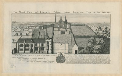 Het Noordelijke Uitzicht op Lincoln Palace, genomen vanaf de Top van de Minster door English School