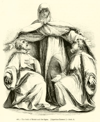 De eed van Rachab en de spionnen, Agostino Carracci, Jozua ii door English School