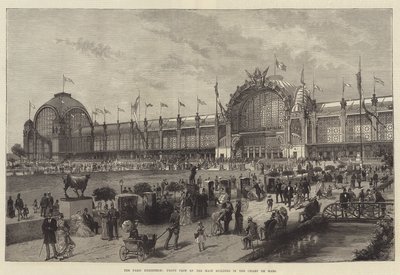 De Parijse Tentoonstelling, Vooraanzicht van het Hoofdgebouw in de Champ de Mars (gravure) door English School