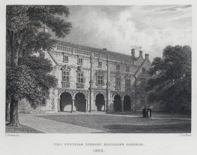 De Pepysian Bibliotheek, Magdalen College, 1842 door English School