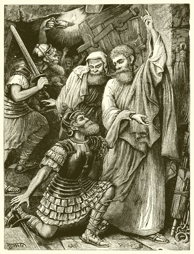 De Cipier van Filippi voor Paulus en Silas door English School