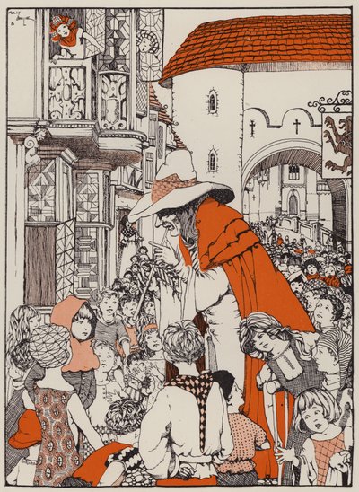 De rattenvanger (kleurenlitho) door English School