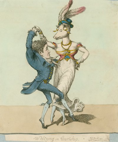 De Varkensgezicht Dame van Manchester Square, Londen; Waltzing in Courtship door English School