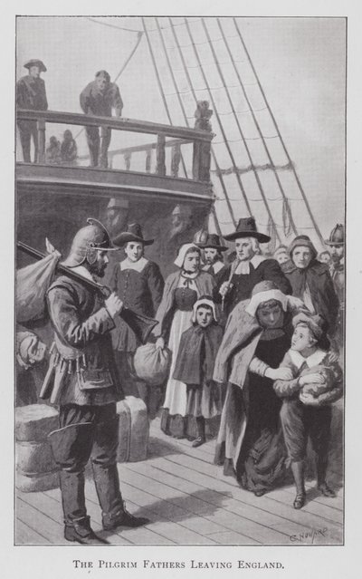 De Pilgrim Fathers verlaten Engeland door English School