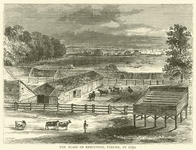 De Plaats van Executie, Tyburn, in 1750 door English School
