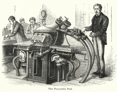 De pneumatische post (gravure) door English School
