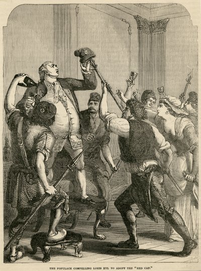 Het Volk dwingt Lodewijk XVI om de Rode Muts aan te nemen door English School