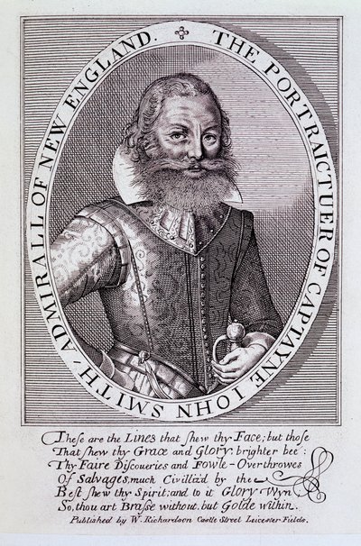 Het portret van Kapitein John Smith, Admiraal van New England door English School