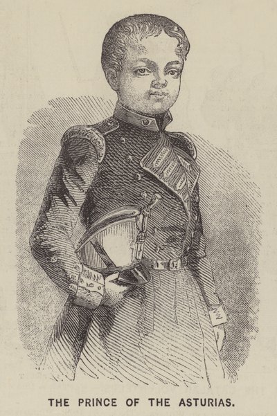 De prins van Asturië (gravure) door English School