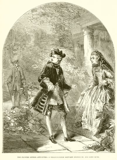 Prinses Amelia probeert een verzoening tussen George III en Lord Bute door English School