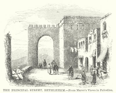 De hoofdstraat, Bethlehem (gravure) door English School