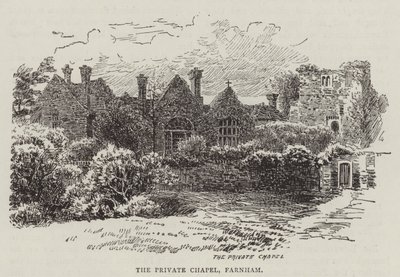 De privékapel, Farnham (gravure) door English School