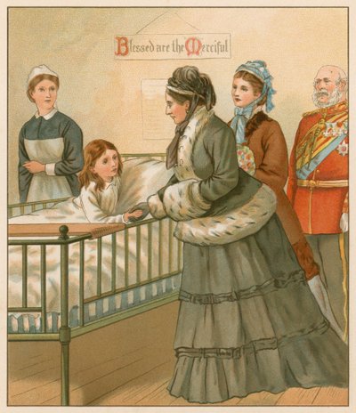 De Koningin in het London Hospital door English School