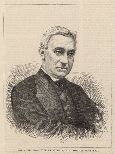 De Zeer Eerwaarde William Monsell, Postmeester-Generaal door English School