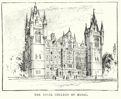 Het Koninklijk Muziekconservatorium (gravure) door English School