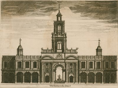 De Royal Exchange, Threadneedle Street, Londen door English School