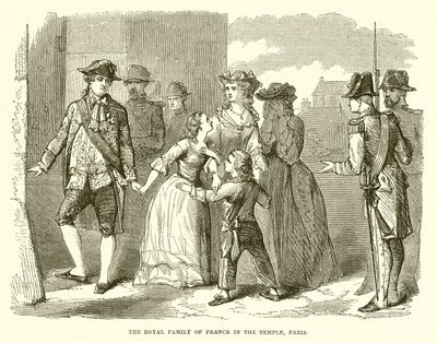 De Koninklijke Familie van Frankrijk in de Tempel, Parijs door English School