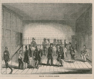 Het Royal Free Ziekenhuis, Grays Inn Road, Londen: Mannelijke wachtkamer door English School