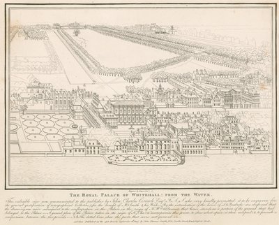 Het Koninklijk Paleis van Whitehall, vanaf het water door English School