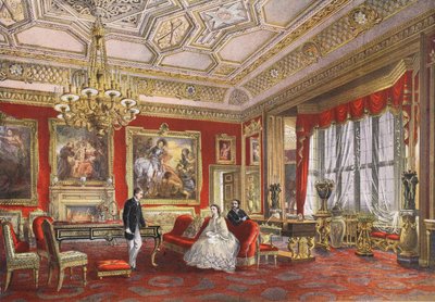 De Rubens Kamer, Windsor Castle, uit A Memorial of the Marriage of Edward VII and Alexandra of Denmark, pub. 1864 door English School