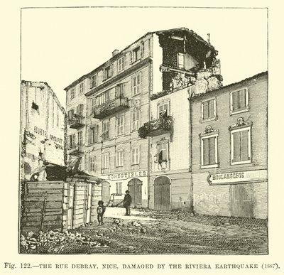De Rue Debray, Nice, beschadigd door de aardbeving aan de Rivièra, 1887 door English School
