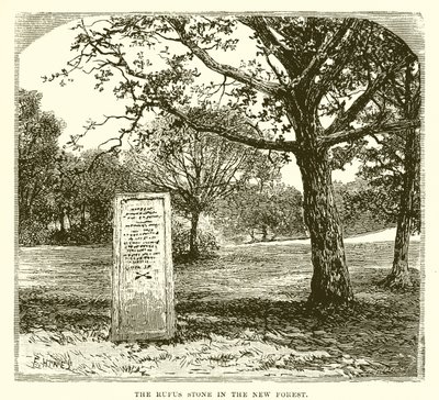 De Rufus-steen in het nieuwe bos door English School