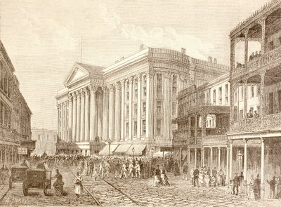 Het Saint Charles Hotel aan St. Charles Street, New Orleans in de jaren 1880 door English School
